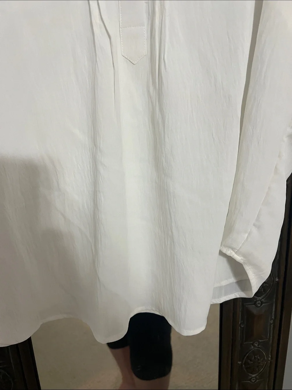 Lightweight White Ruffle-Sleeve V-Neck Blouse